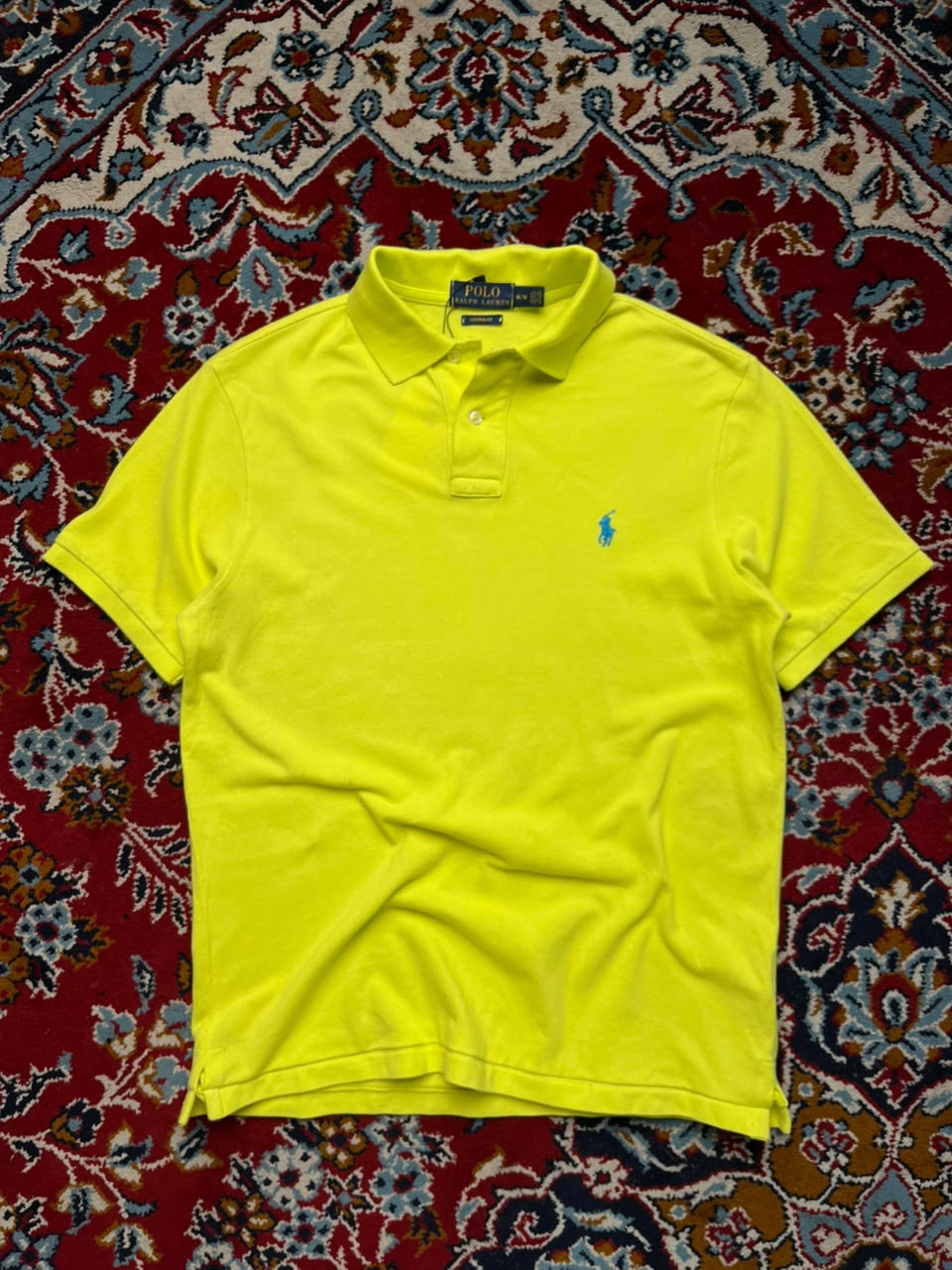 Polo Ralph Lauren Custom Fit Yellow Polo Tee - M