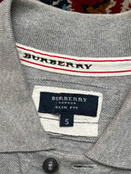 Vintage Burberry London Grey Polo Tee - M