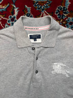 Vintage Burberry London Grey Polo Tee - M