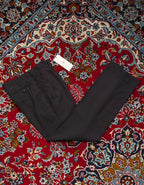 Vintage Dark Charcoal Pinstripe Pleated Straight Fit Dress Pants - 30