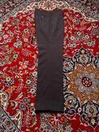 Vintage Dark Charcoal Pinstripe Pleated Straight Fit Dress Pants - 30