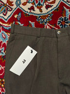 Vintage Luigi Vesari Wool Pleated Olive Brown Dress Pants - 32