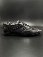 HUGO BOSS Mens Black Leather Strap Slip On Drivers  - 44