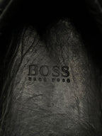 HUGO BOSS Mens Black Leather Strap Slip On Drivers  - 44