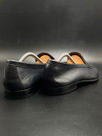 Doucals Black Leather Handmade Penny Loafers - 44