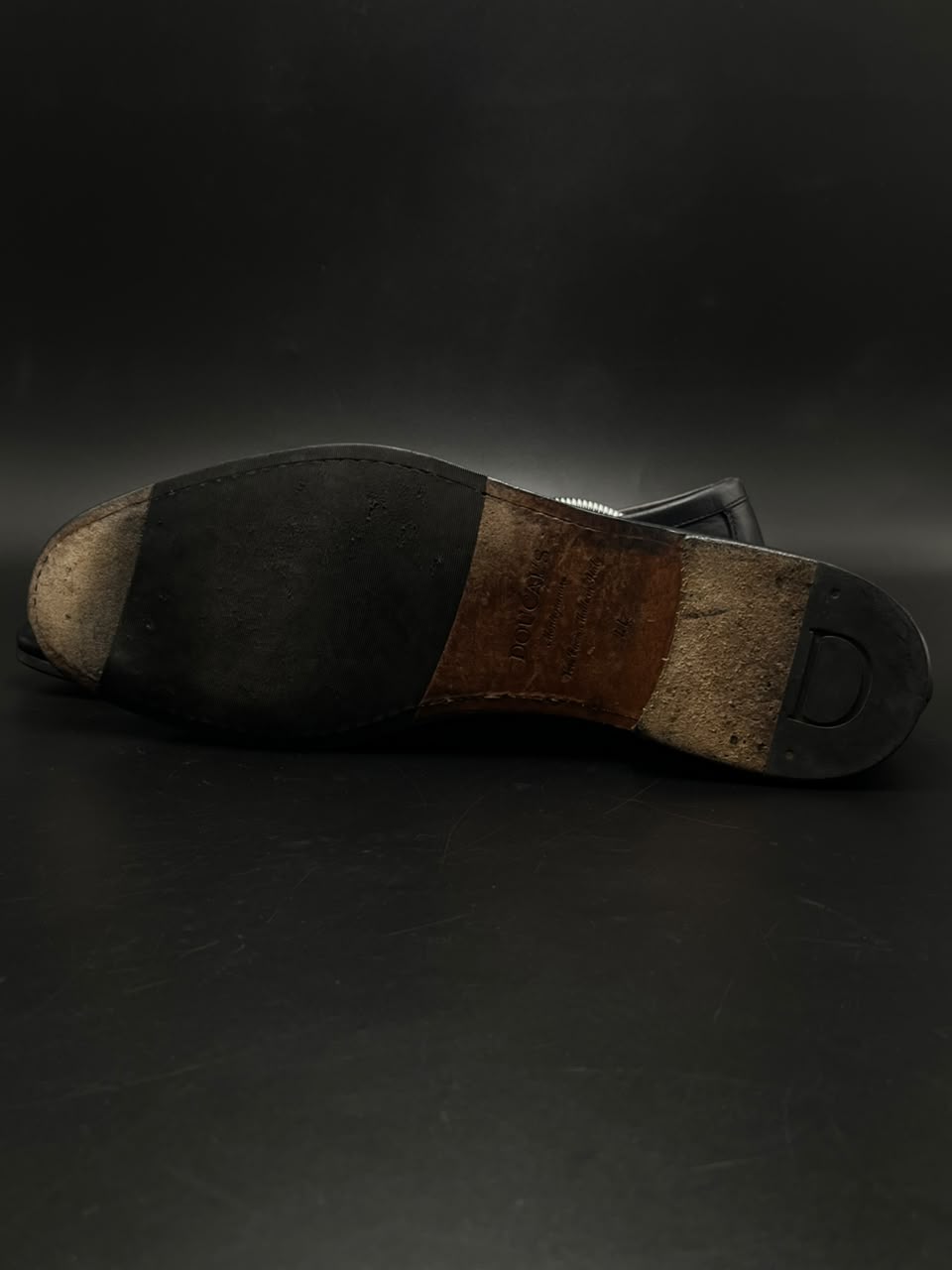 Doucals Black Leather Handmade Penny Loafers - 44