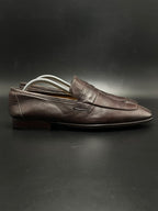 Antonio Miro Studio Mens Brown Grained Leather Penny Loafers - 41