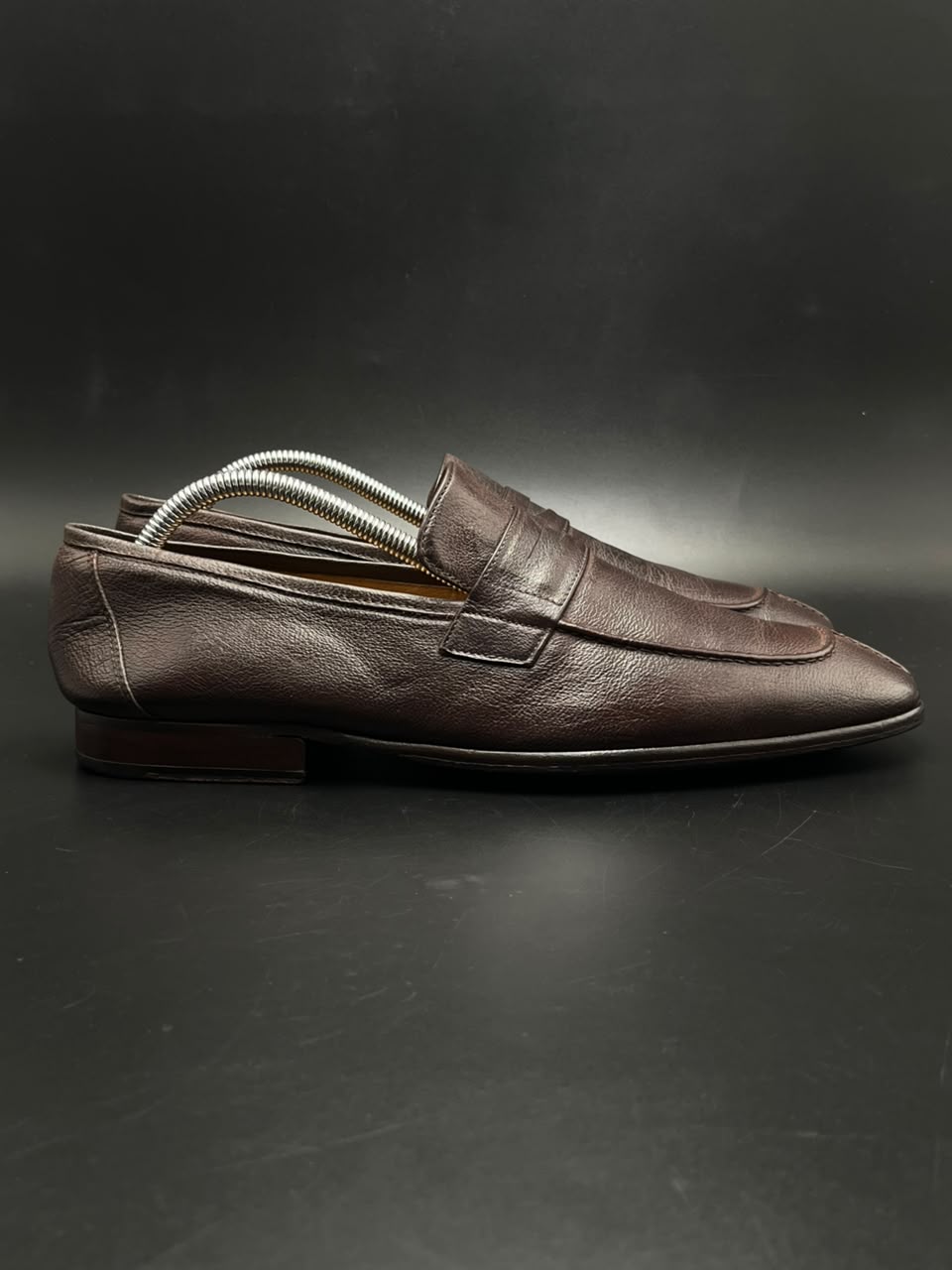 Antonio Miro Studio Mens Brown Grained Leather Penny Loafers - 41