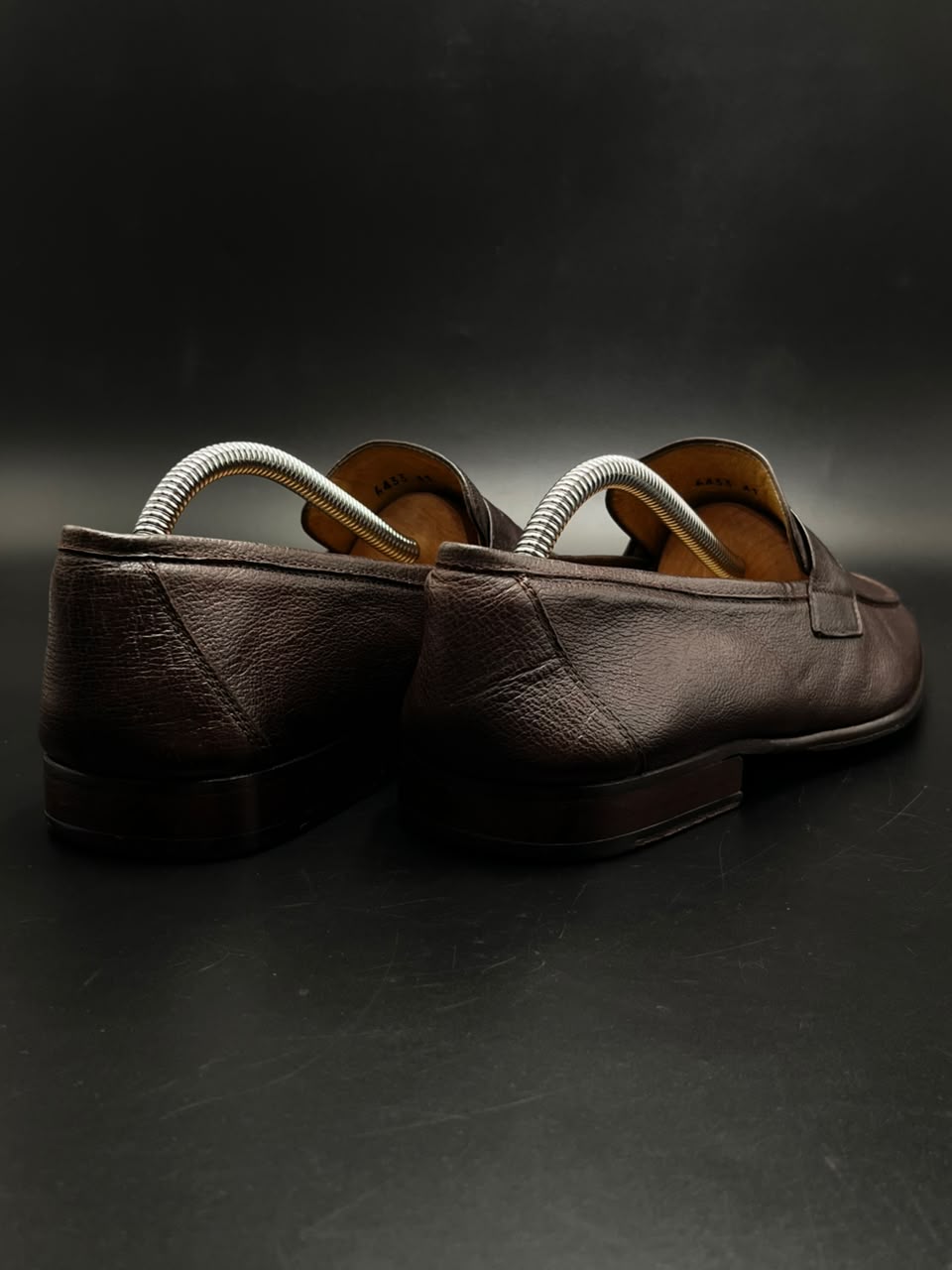 Antonio Miro Studio Mens Brown Grained Leather Penny Loafers - 41