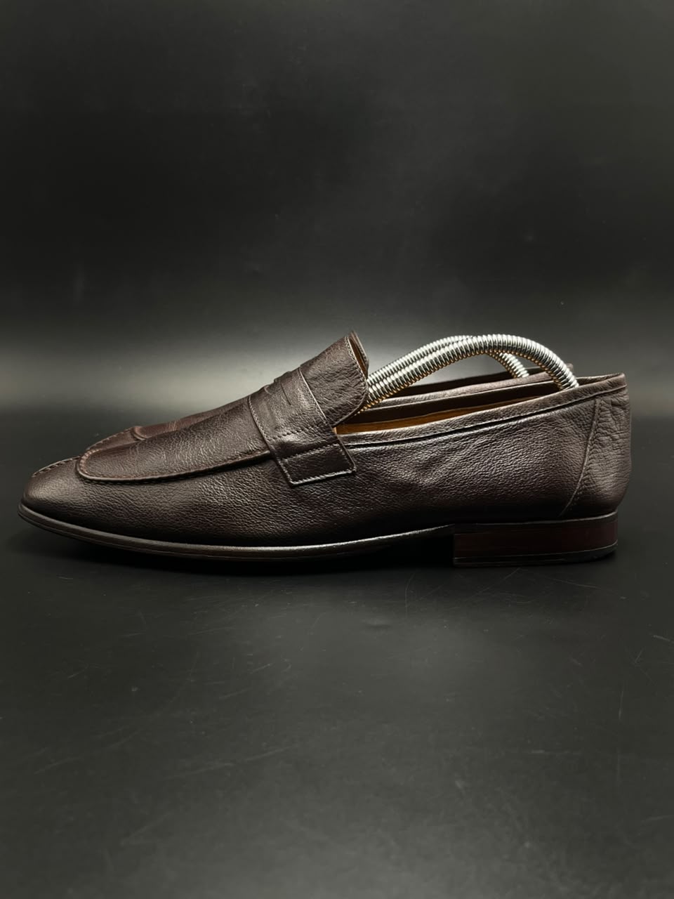 Antonio Miro Studio Mens Brown Grained Leather Penny Loafers - 41