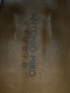 Antonio Miro Studio Mens Brown Grained Leather Penny Loafers - 41