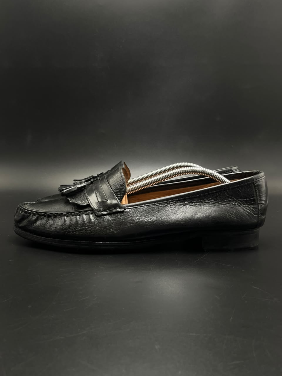 Nunn Bush Black Leather Kiltie Tassel Loafers - 46