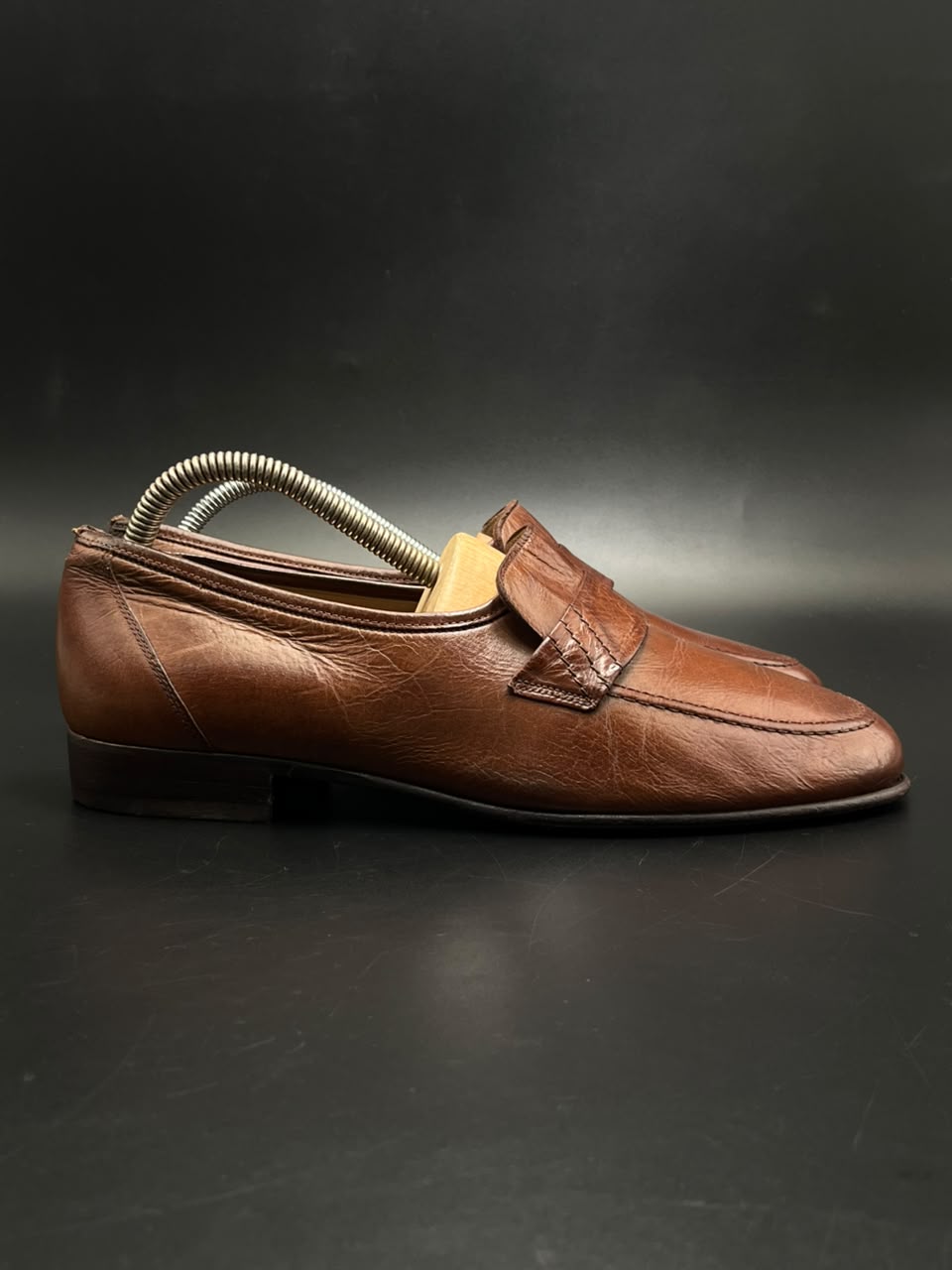 Salamander Germany Cognac Brown Soft Leather Moc Toe Loafers - 40