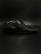 BOSS Hugo Boss Mens Black Leather Square Toe Derby  Shoes - 43.5