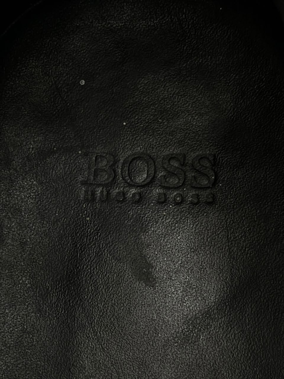BOSS Hugo Boss Mens Black Leather Square Toe Derby  Shoes - 43.5