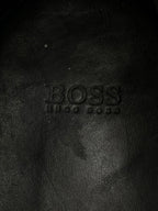 BOSS Hugo Boss Mens Black Leather Square Toe Derby  Shoes - 43.5