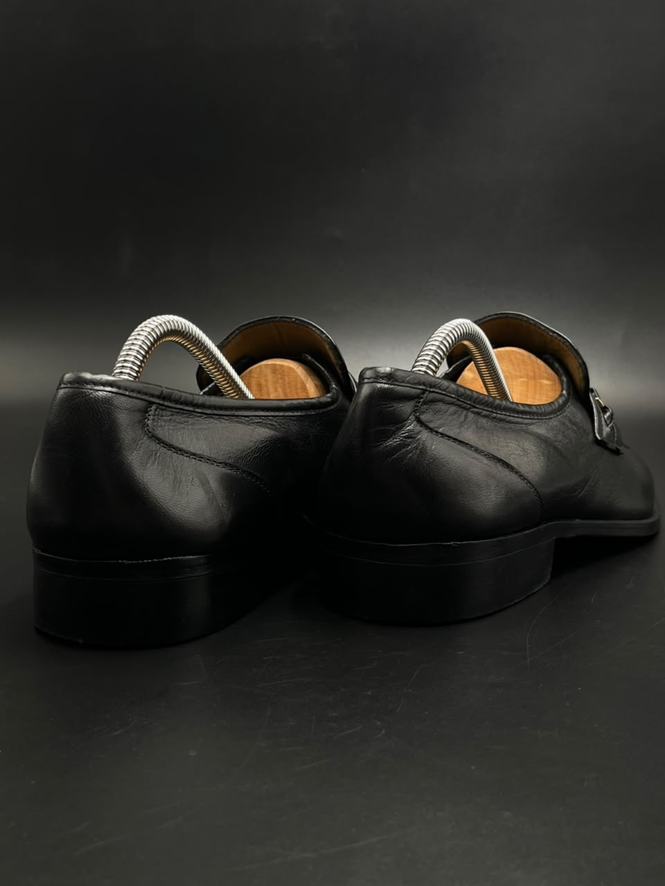 J.R. Jimenez Mens Black Leather Bit Loafers - 41