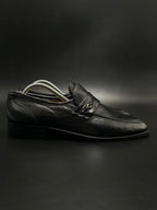J.R. Jimenez Mens Black Leather Bit Loafers - 41