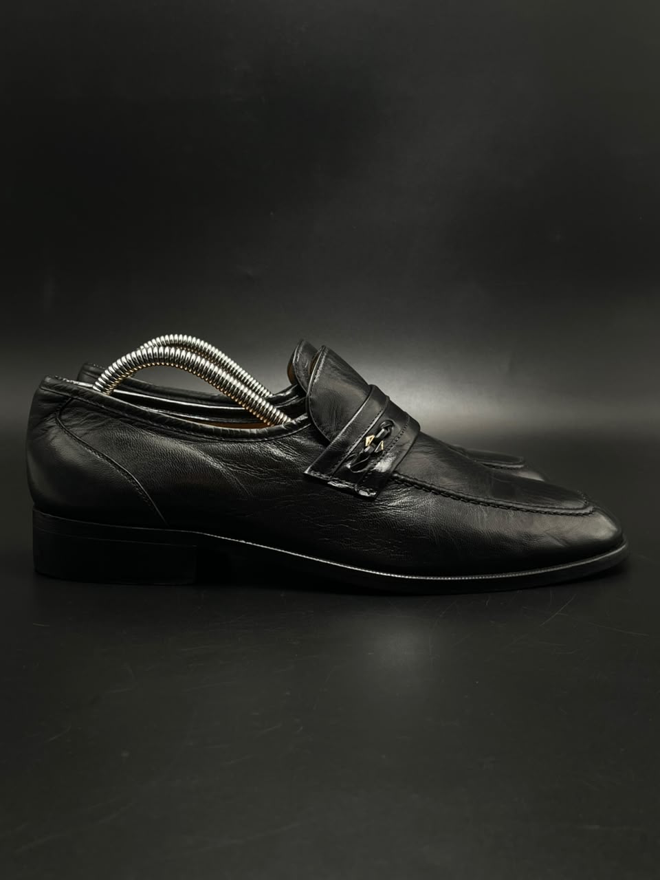 J.R. Jimenez Mens Black Leather Bit Loafers - 41
