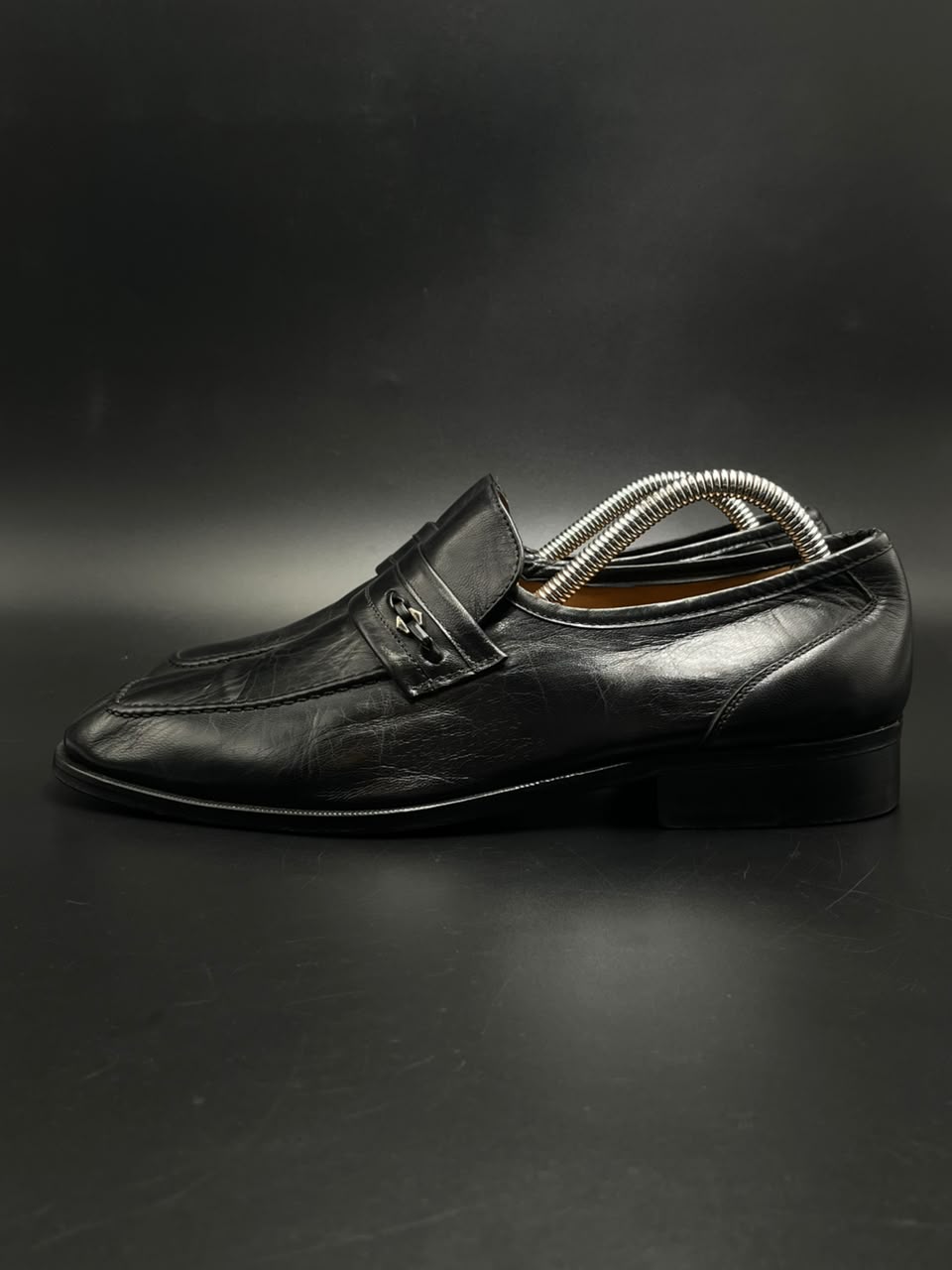 J.R. Jimenez Mens Black Leather Bit Loafers - 41
