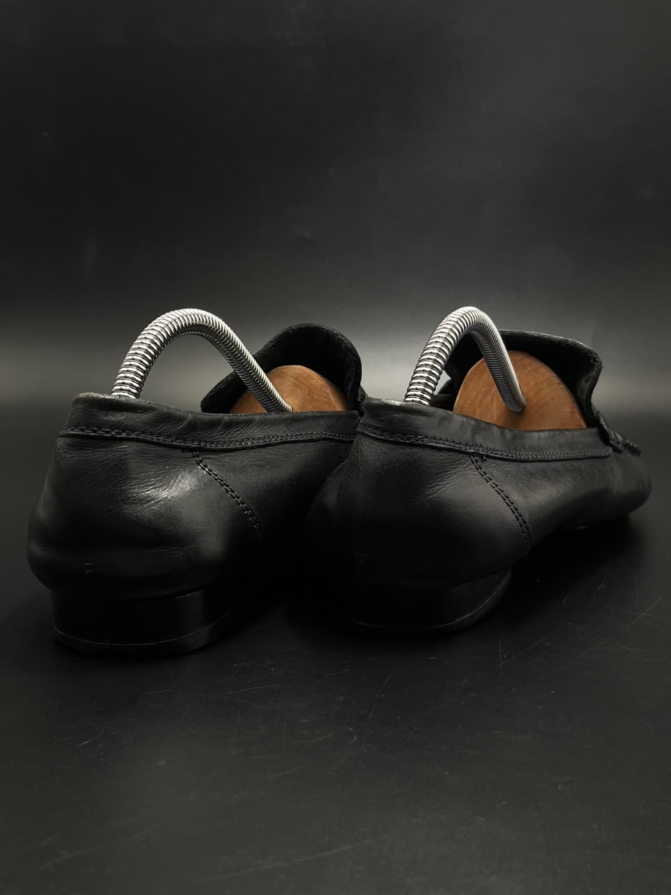 Salvatore Ferragamo Florence Black Leather Moc Toe Loafers - 42