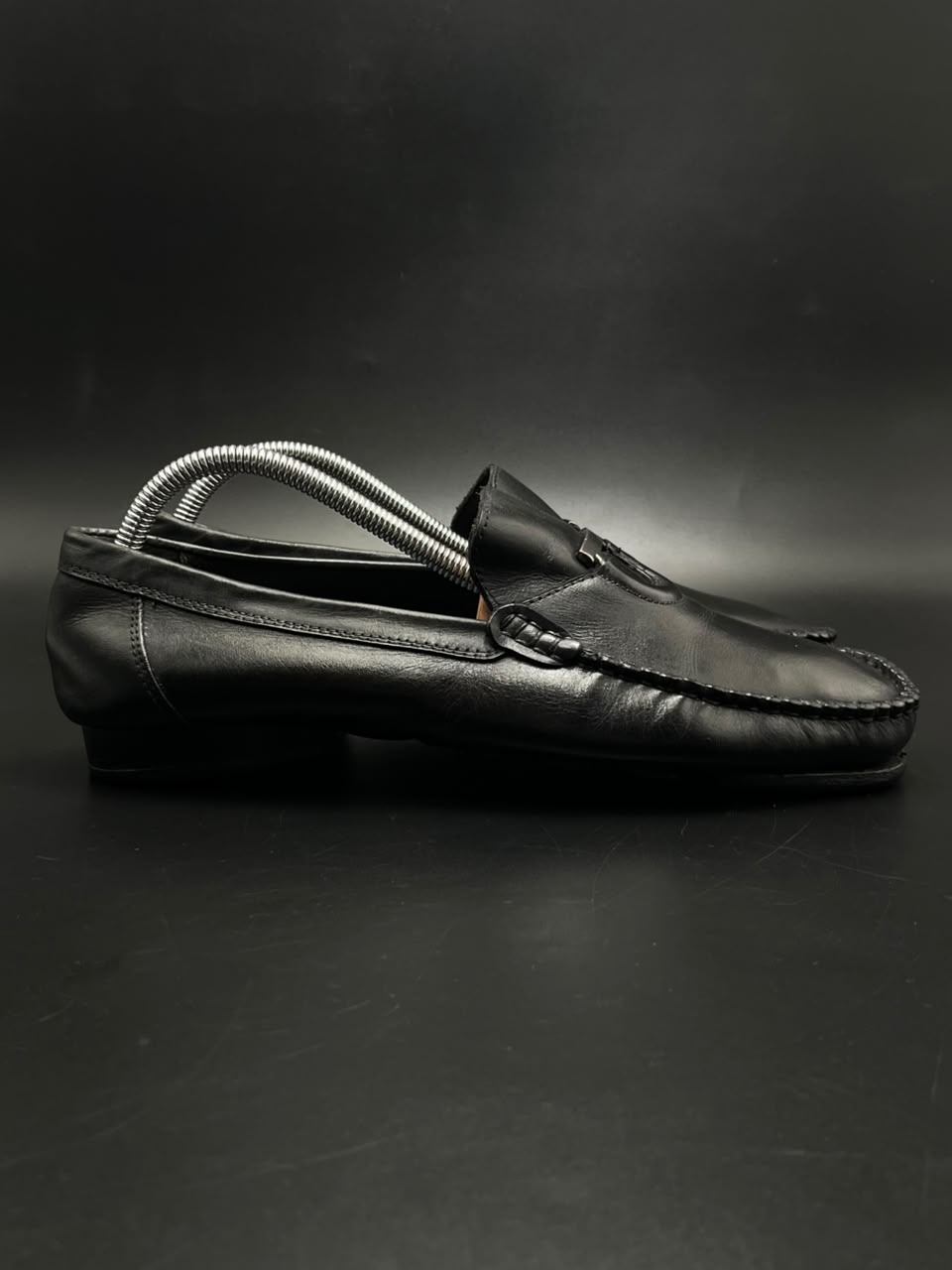 Salvatore Ferragamo Florence Black Leather Moc Toe Loafers - 42