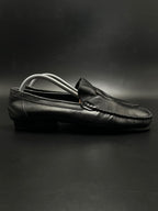 Salvatore Ferragamo Florence Black Leather Moc Toe Loafers - 42