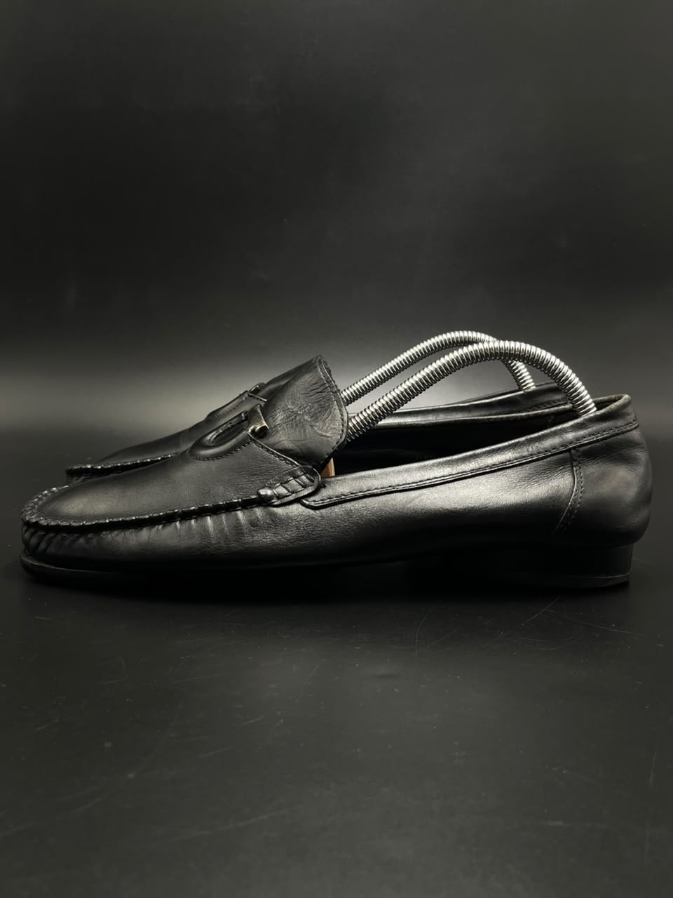 Salvatore Ferragamo Florence Black Leather Moc Toe Loafers - 42