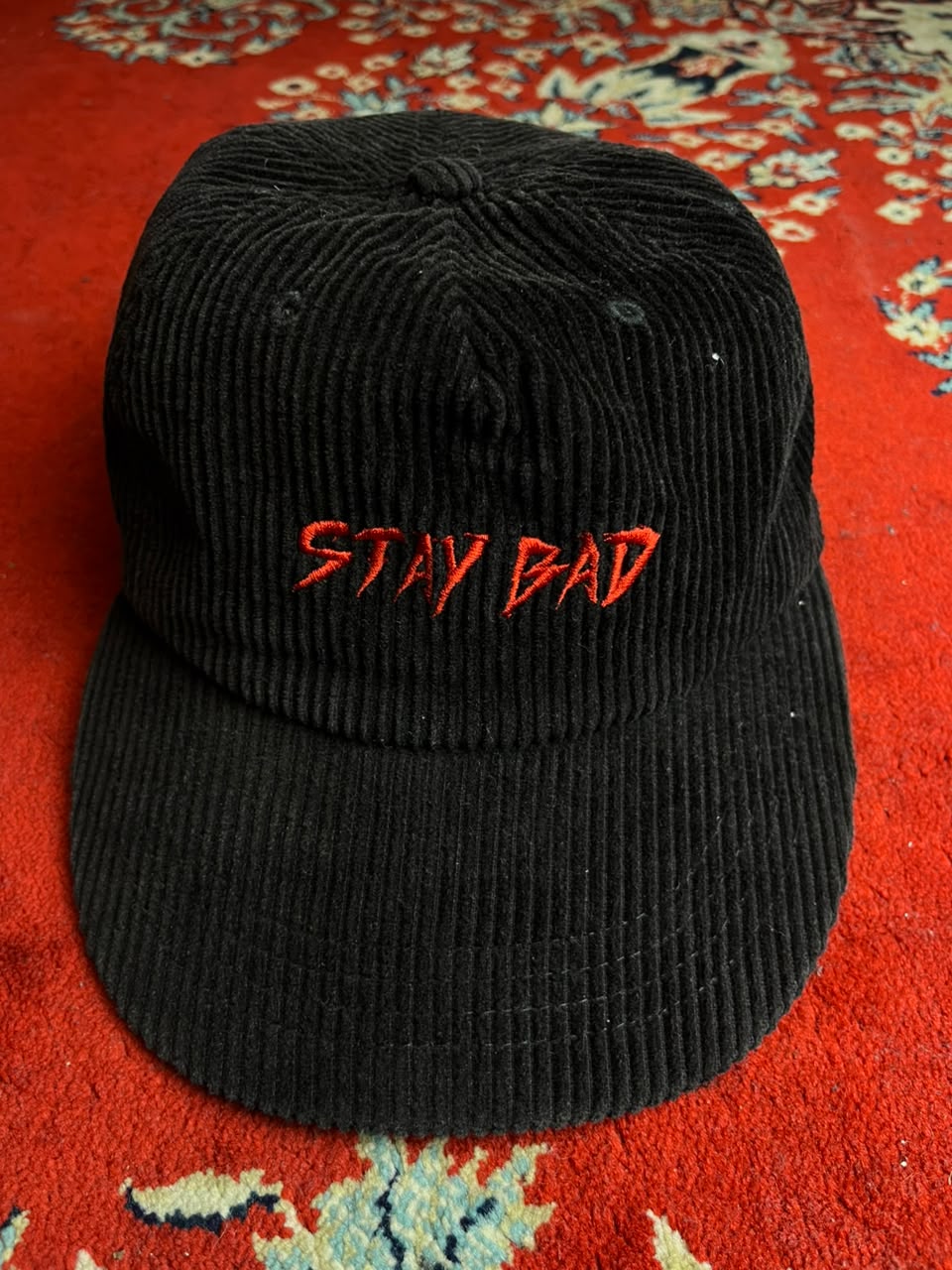 Billy Bones Club "Stay Bad" Corduroy Cap - Black