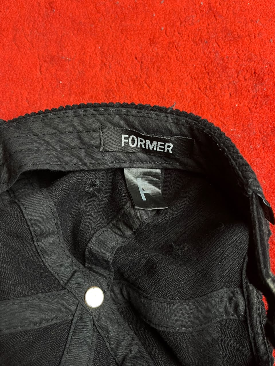 Former Corduroy Floral Patch Cap – Black