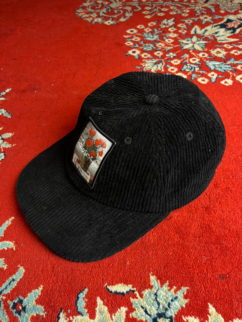 Former Corduroy Floral Patch Cap – Black