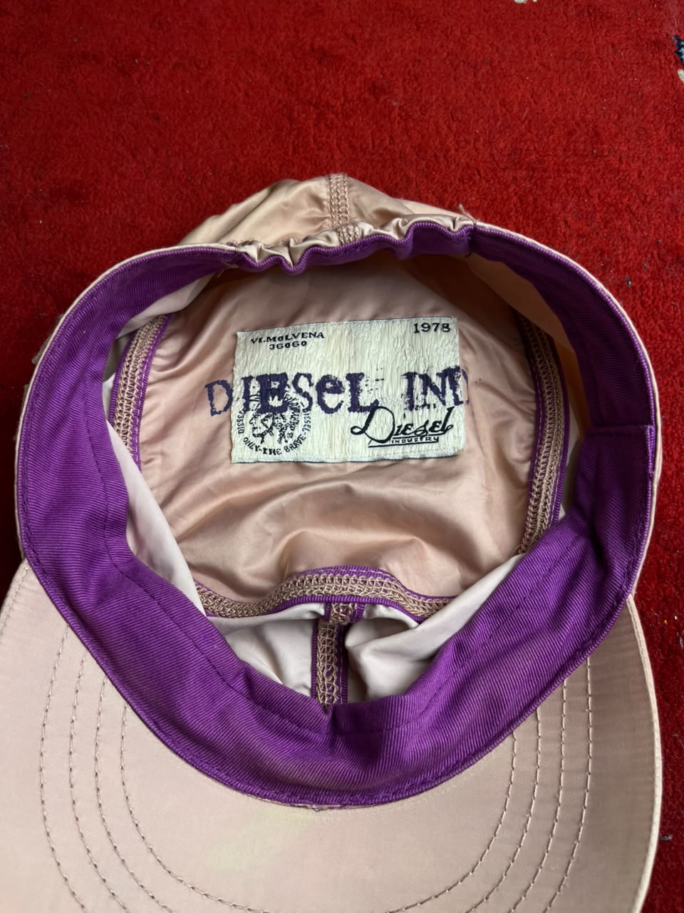 Vintage Diesel Industry satin-finish military cadet cap