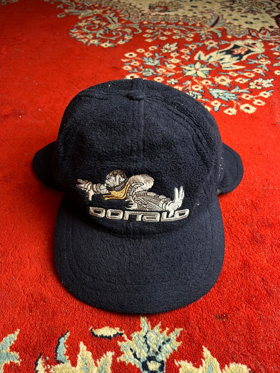 Vintage Disney "That's Donald!" Fleece Earflap Cap – Navy Blue