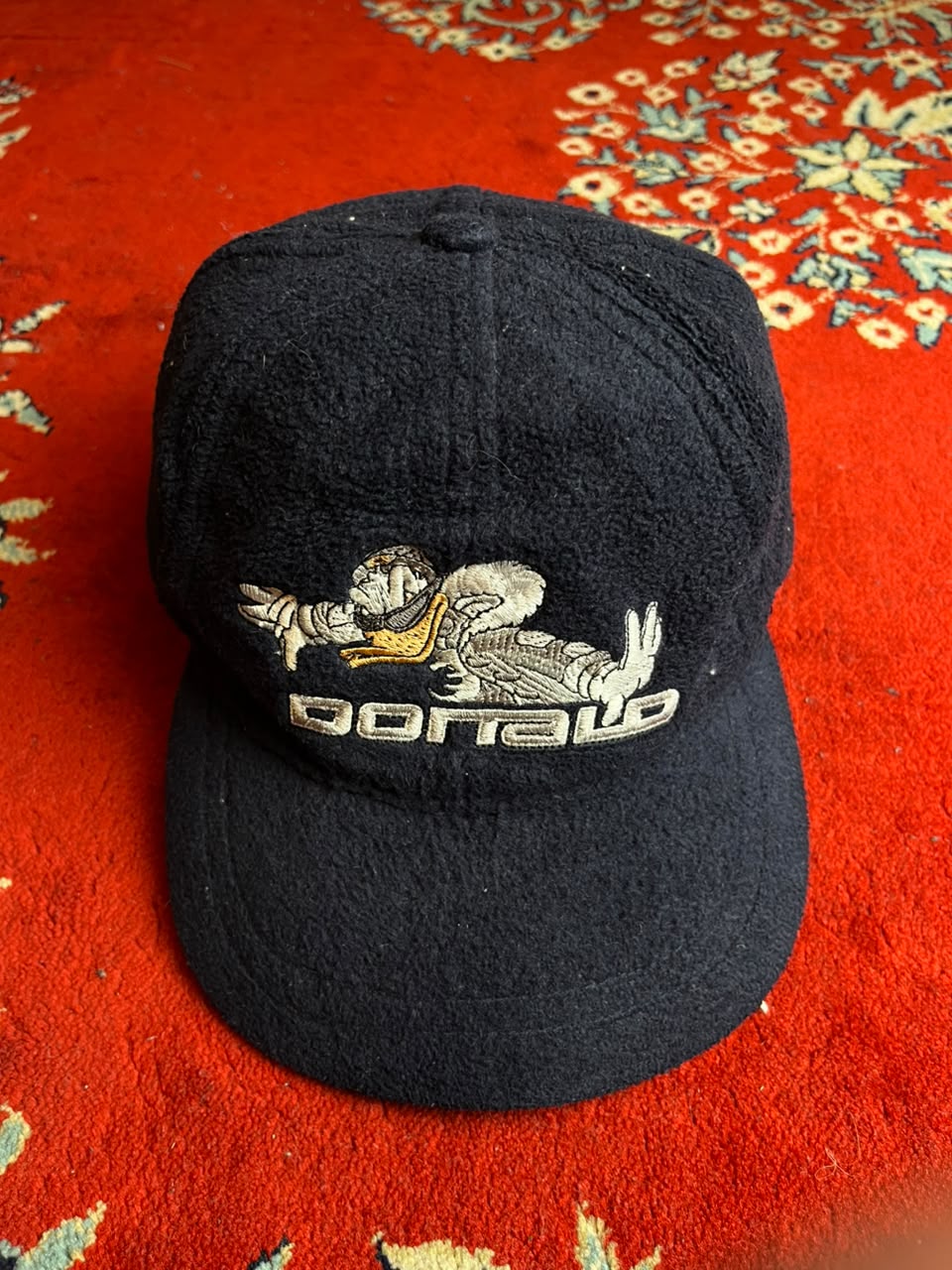 Vintage Disney "That's Donald!" Fleece Earflap Cap – Navy Blue