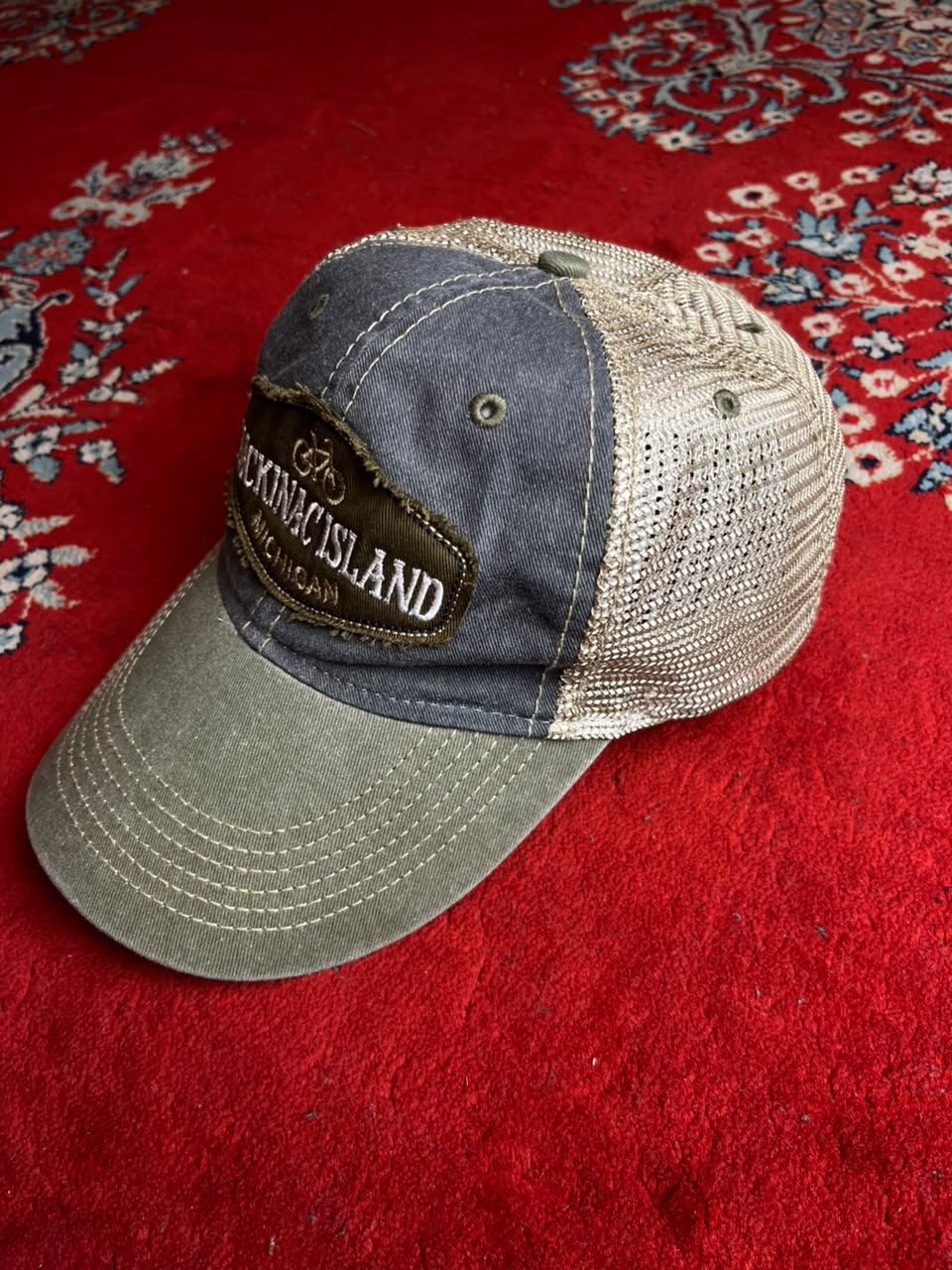 Ouray Sportswear Mackinac Island Michigan Bicycle Mesh Snapback Trucker Hat