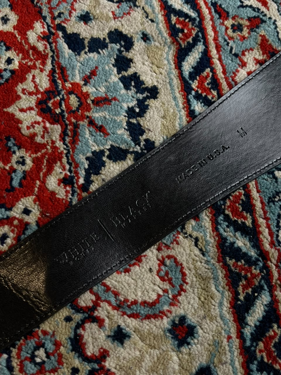 White House Black Market Belt Black Croc Embossed Patent Leather Wide Cinch