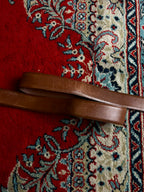 Johnston & Murphy Brown Leather Dress Belt Made in USA Silver Buckle