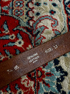 Vintage Tooled Leather Belt Running Horses Mustangs Brown Western