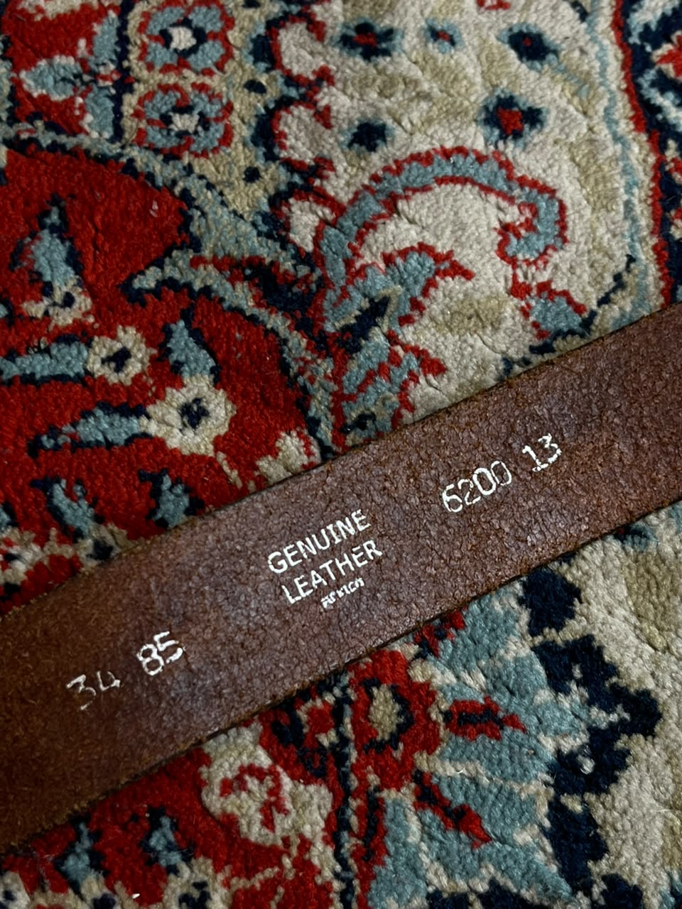 Vintage Tooled Leather Belt Running Horses Mustangs Brown Western