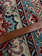 Johnston & Murphy Brown Leather Dress Belt Made in USA Silver Buckle