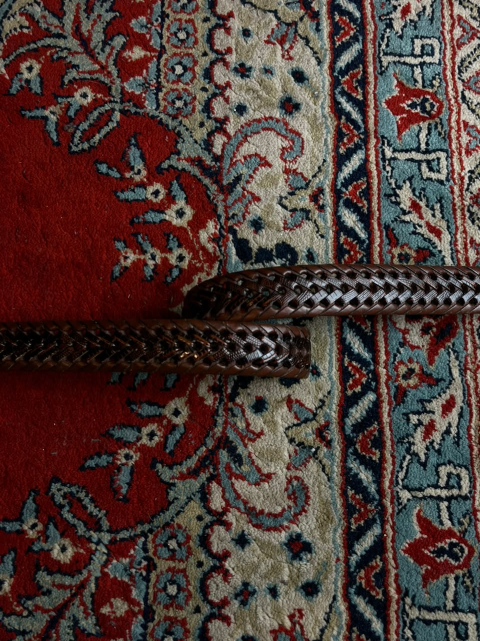 Roundtree & Yorke Woven Leather Dress Belt Brown Two Tone