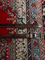 Roundtree & Yorke Woven Leather Dress Belt Brown Two Tone