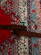 Vintage Dark Brown Suede Chunky Silver Tone Metal Buckle  Belt