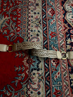 Cream Braided Leather  Brass Hardware O-Ring Bohemian Belt