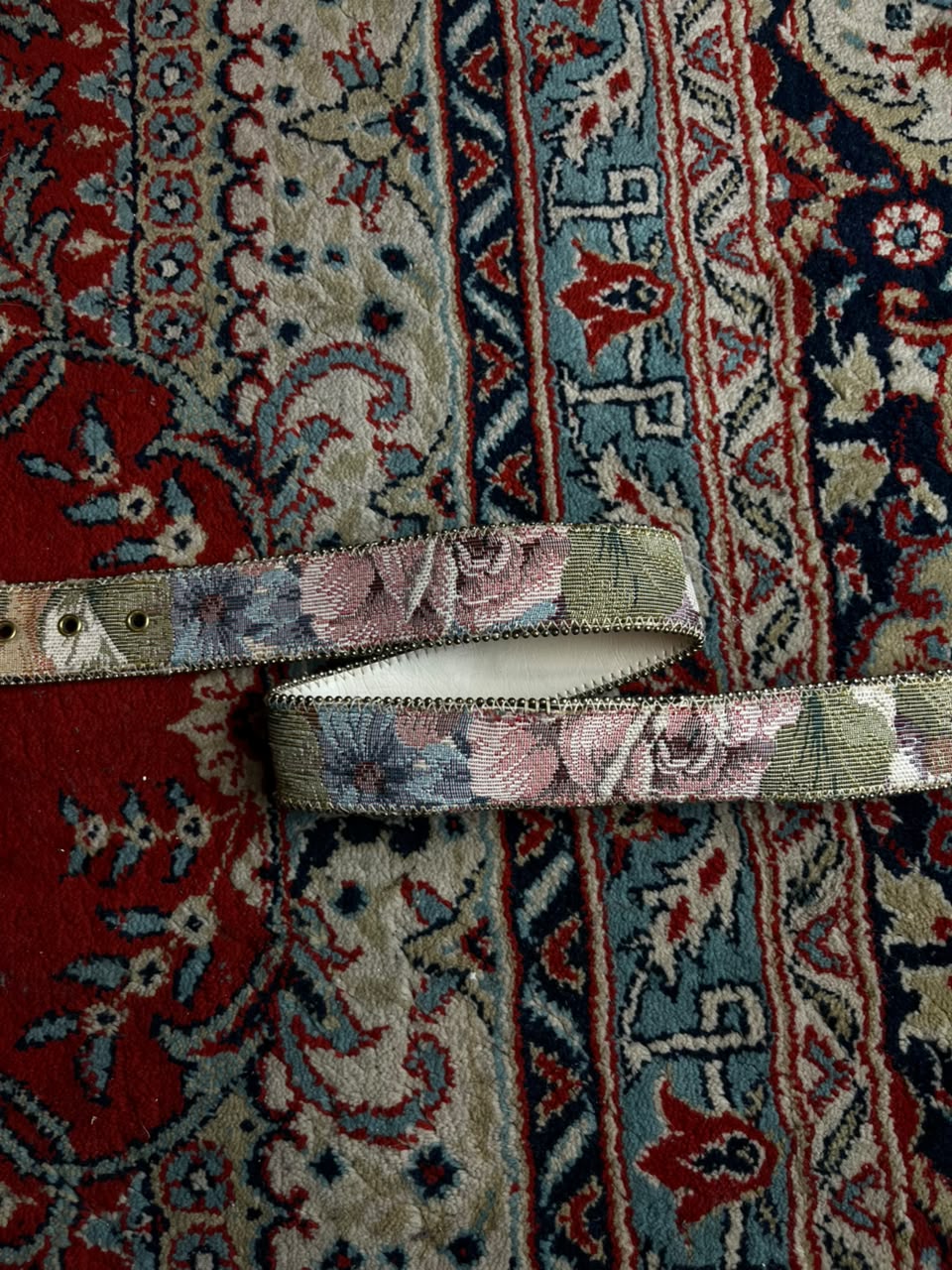 Vintage Absolutely Fresh Floral Tapestry Belt Made in USA