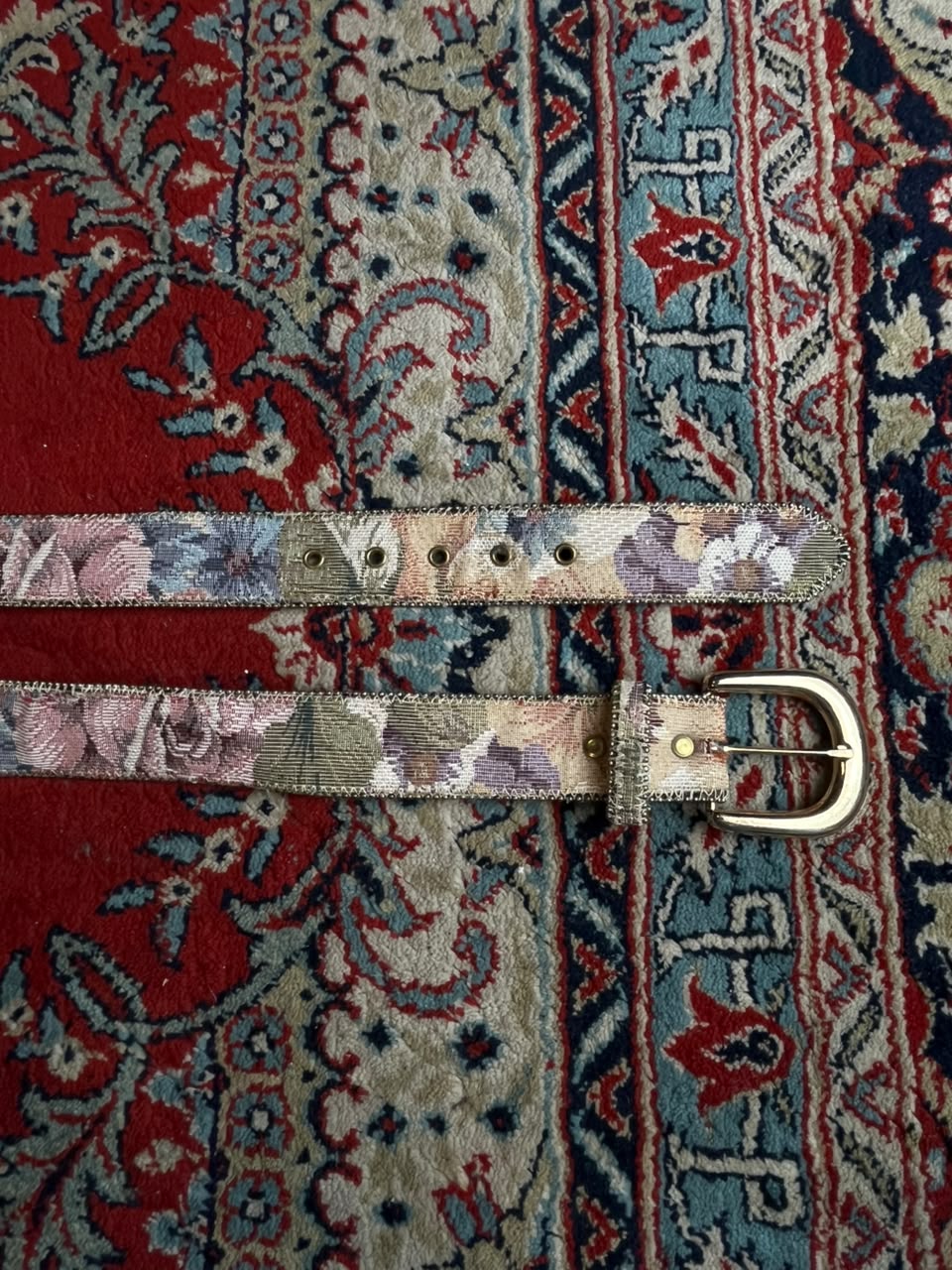 Vintage Absolutely Fresh Floral Tapestry Belt Made in USA
