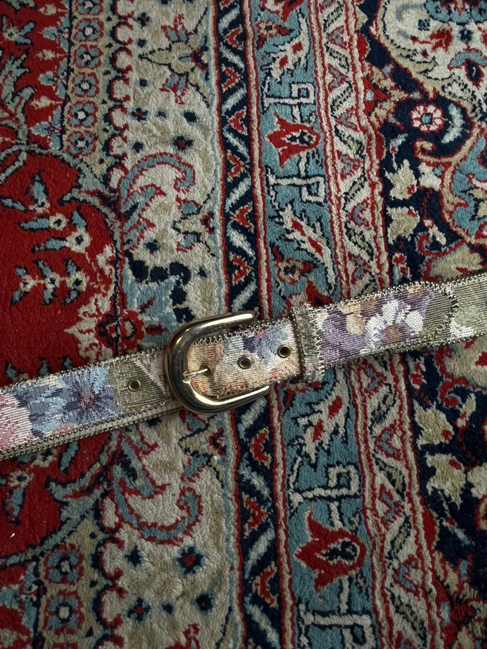 Vintage Absolutely Fresh Floral Tapestry Belt Made in USA