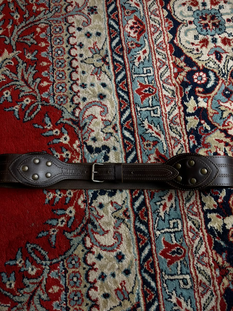 H&M Brown Wide Leather Studded Boho Moto Biker Corset Belt
