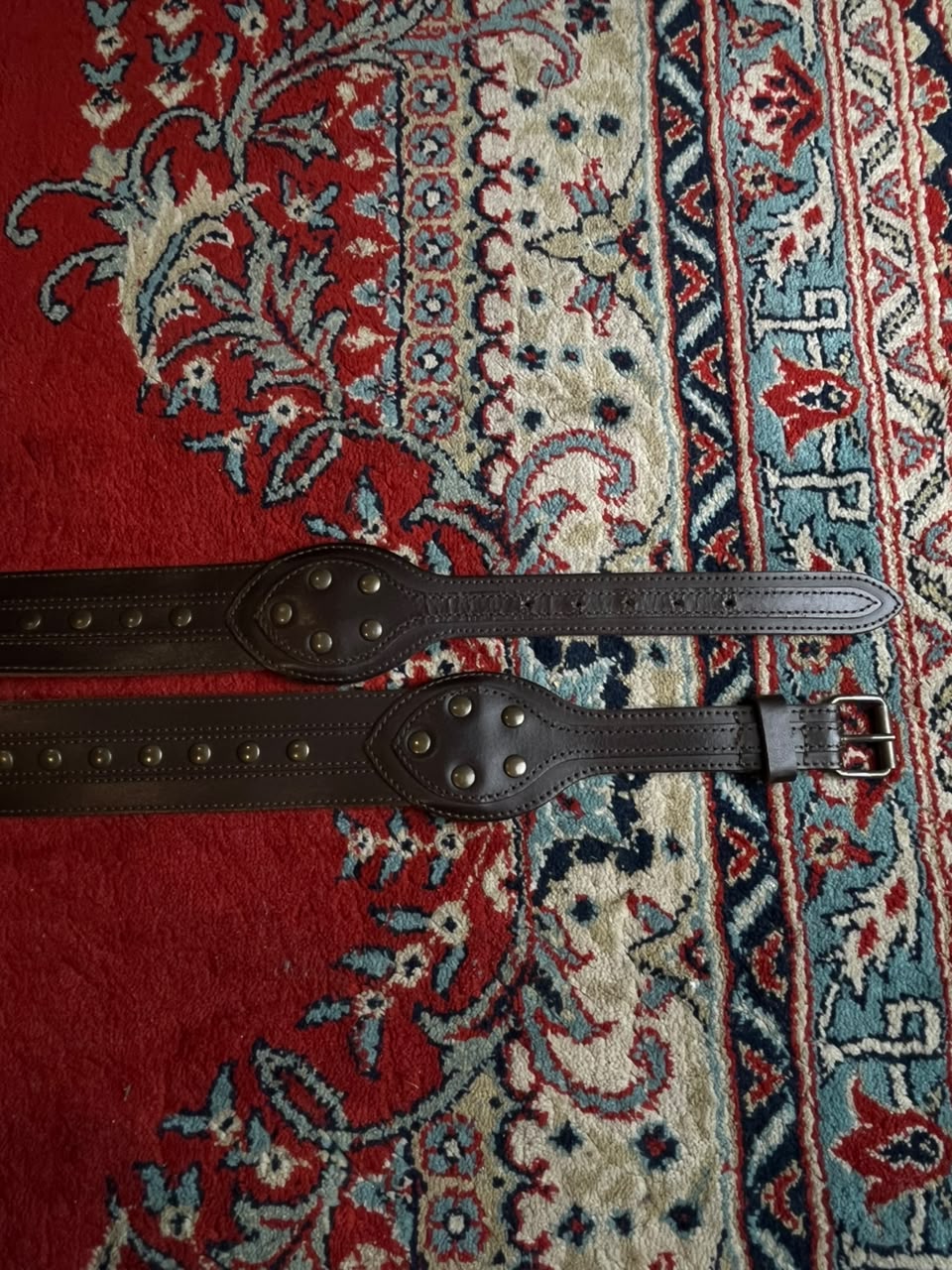 H&M Brown Wide Leather Studded Boho Moto Biker Corset Belt