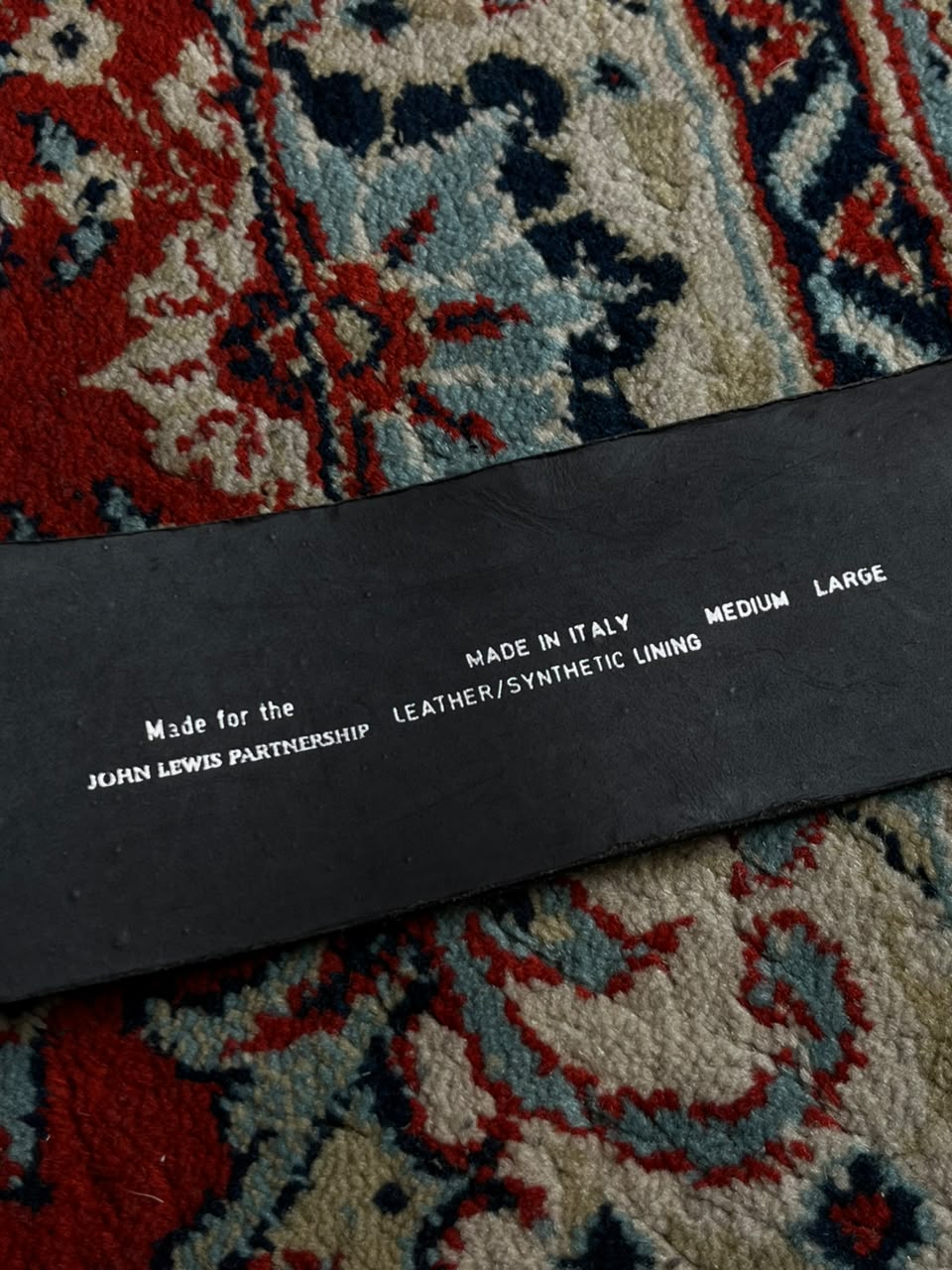 Vintage John Lewis Wide Black Floral Embossed Leather Belt